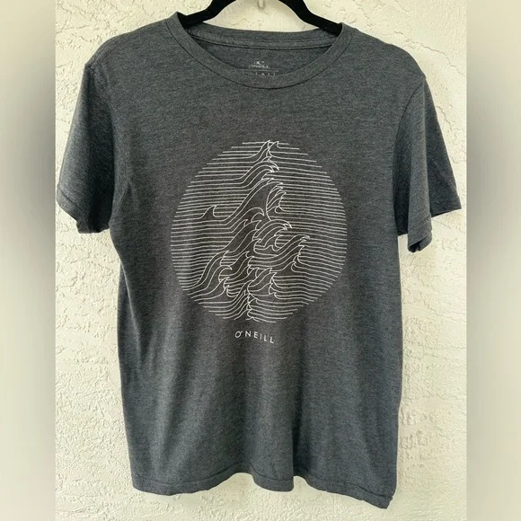 O’Neill Waves Gray Modern Fit Surfer BoarderTee Shirt Small - Picture 1 of 4